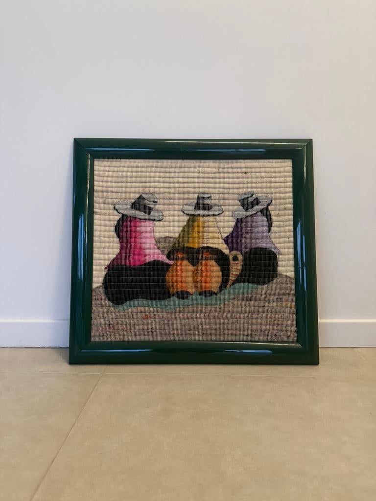 Handgeweven Andes/Peruaans wandkleed, Huis en Inrichting, Ophalen, Zo goed als nieuw, 56 cm, 52 cm
