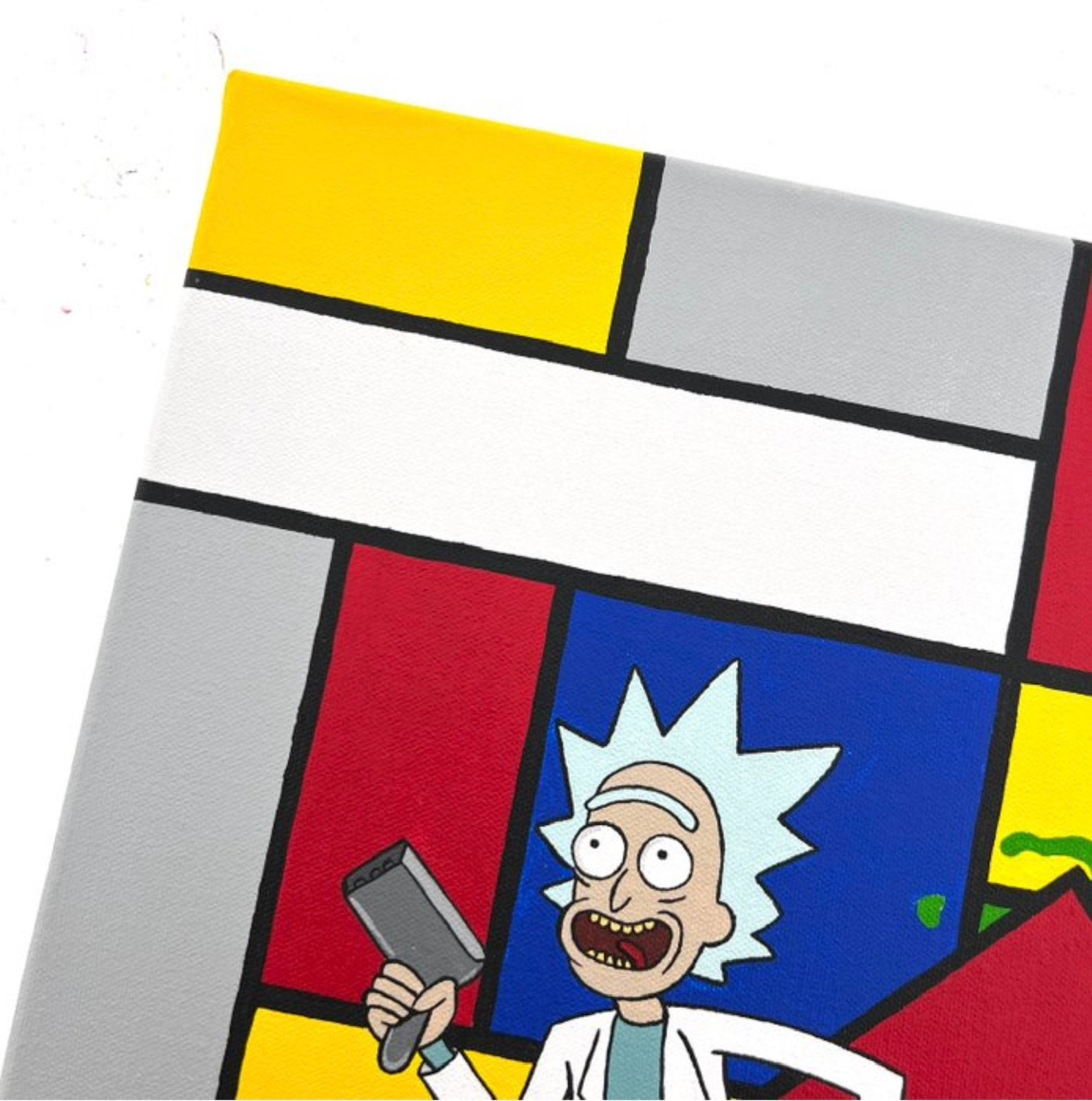 PAAPI (1986) - Rick Sanchez x Mondriaan 1/1 Original, Antiek en Kunst, Ophalen of Verzenden, Handgeschilderd, Acrylverf