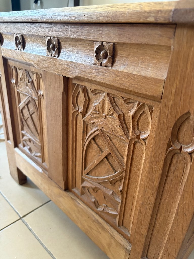 Massief houten dekenkist / opbergkist, Huis en Inrichting, Woonaccessoires | Kisten, Ophalen, Gebruikt, Eikenhout