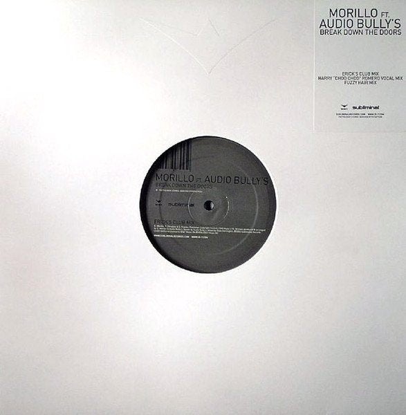 Erick Morillo Ft. Audio Bullys - Break Down The Doors, Ophalen of Verzenden, Zo goed als nieuw, 12 inch, House