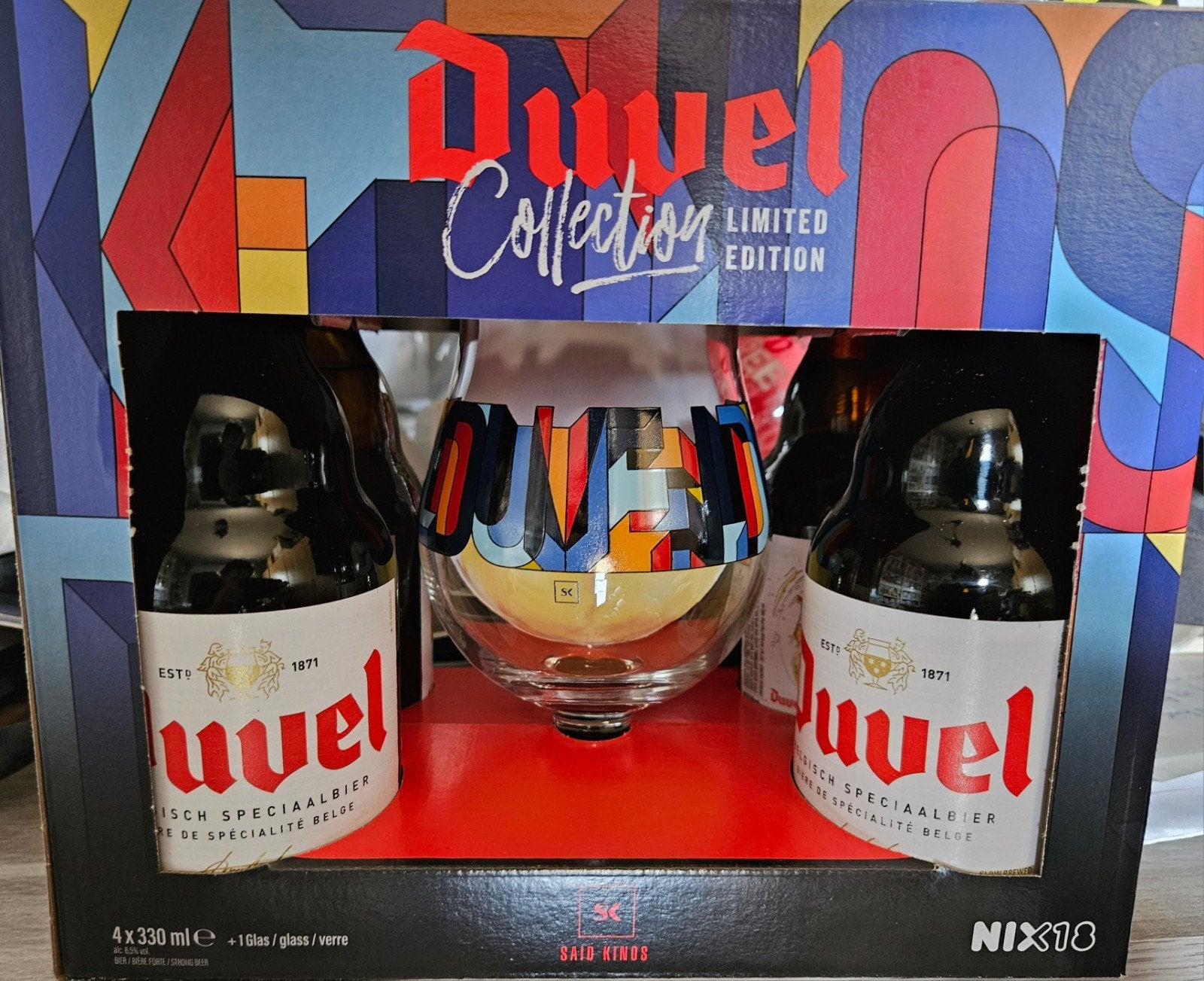 Giftbox duvel Said Kinos, Collections, Verres & Petits Verres, Enlèvement, Neuf, Verre à bière