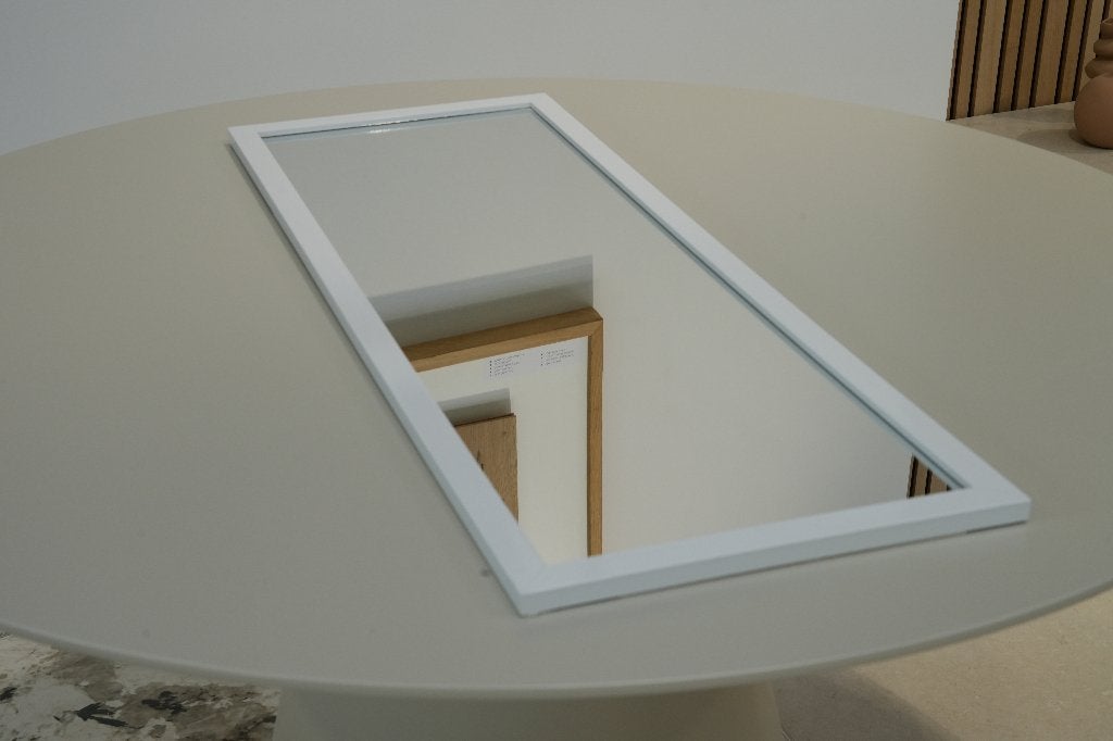 Spiegel in witte kader, Moins de 100 cm, Comme neuf, Enlèvement, Rectangulaire