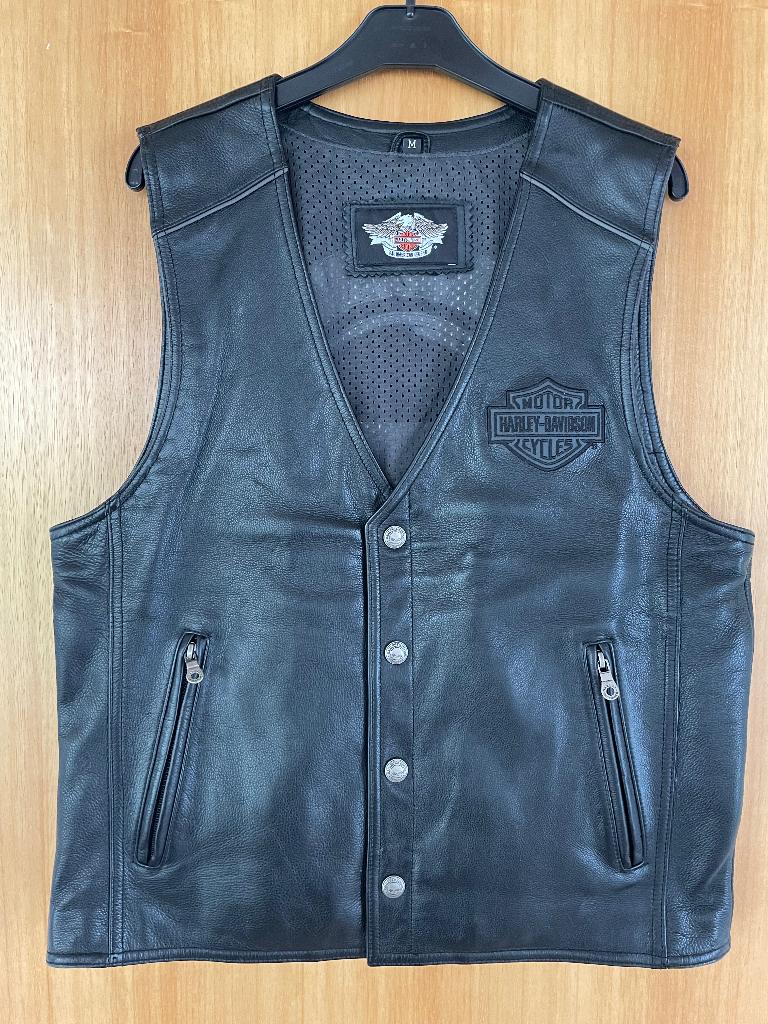 Harley Davidson Leather vest. Black. Size M., Ophalen, Heren, Jas | leer, Harley Davidson