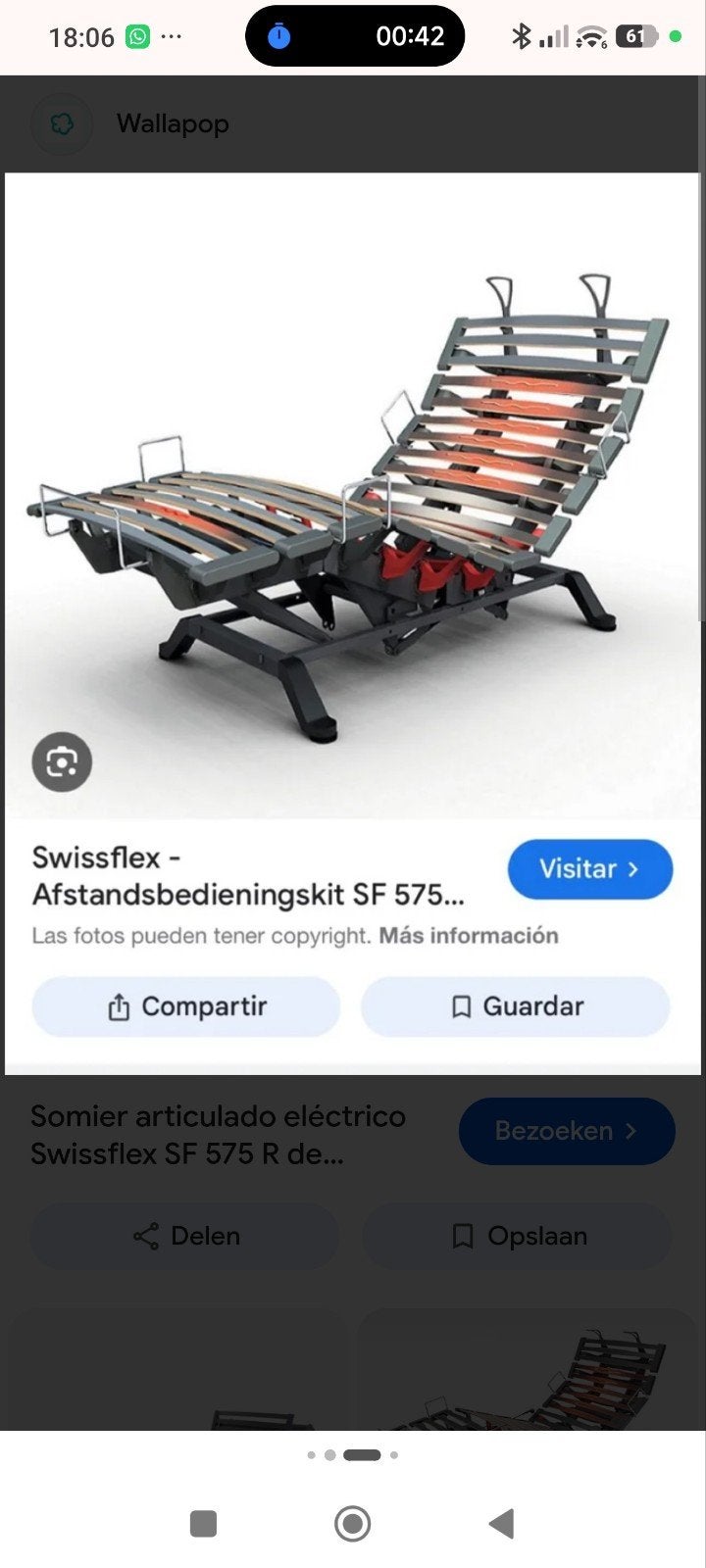 elektrische verstelbare lattenbodems, Ophalen, Gebruikt, Tweepersoons, Bedbodem