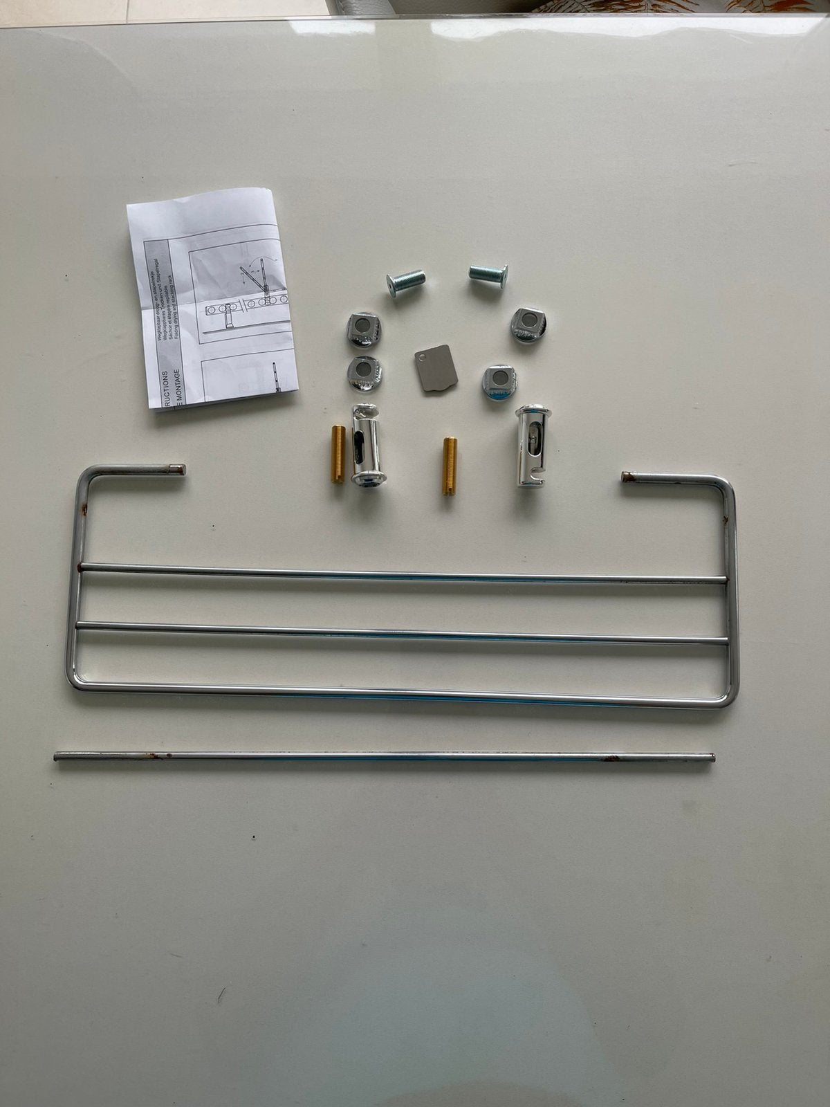 Chromen handdoekhouder voor radiator (45 cm x 16 cm), Huis en Inrichting, Ophalen of Verzenden, Gebruikt, Handdoekenrek