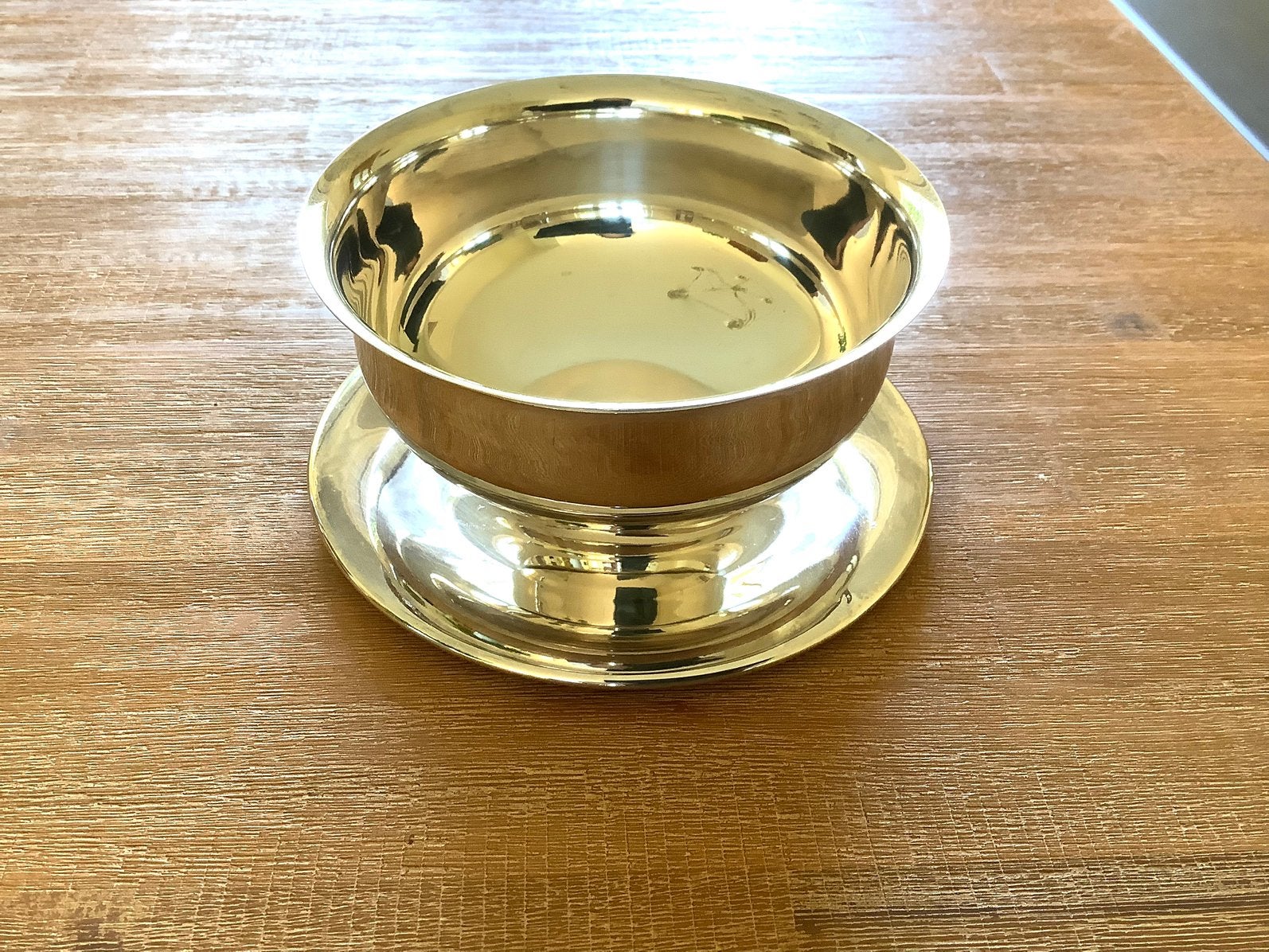 Vintage Prima Nysilver verzilverde Sauskom met Schotel, Ophalen, Zilver