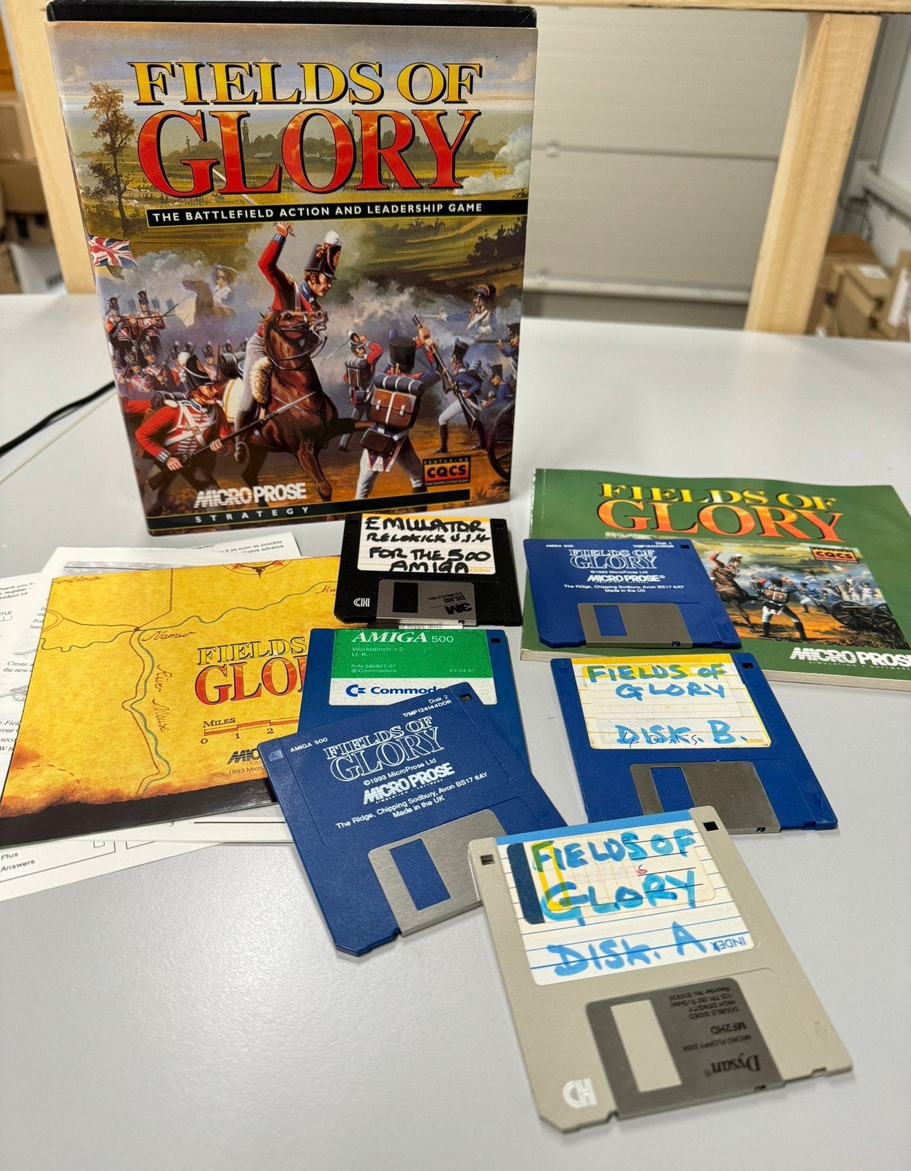 Fields of glory - Big Box IBM PC Amiga A 500 spel vintage, Computers en Software, Ophalen of Verzenden