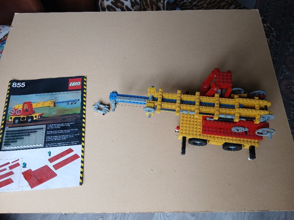Lego technic vintage telescoopkraan 855, Kinderen en Baby's, Gebruikt, Lego, Ophalen of Verzenden, Technic