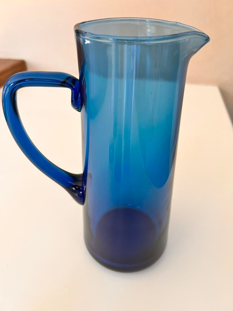 Karraf en 6 glazen in gekleurd glas., Ophalen
