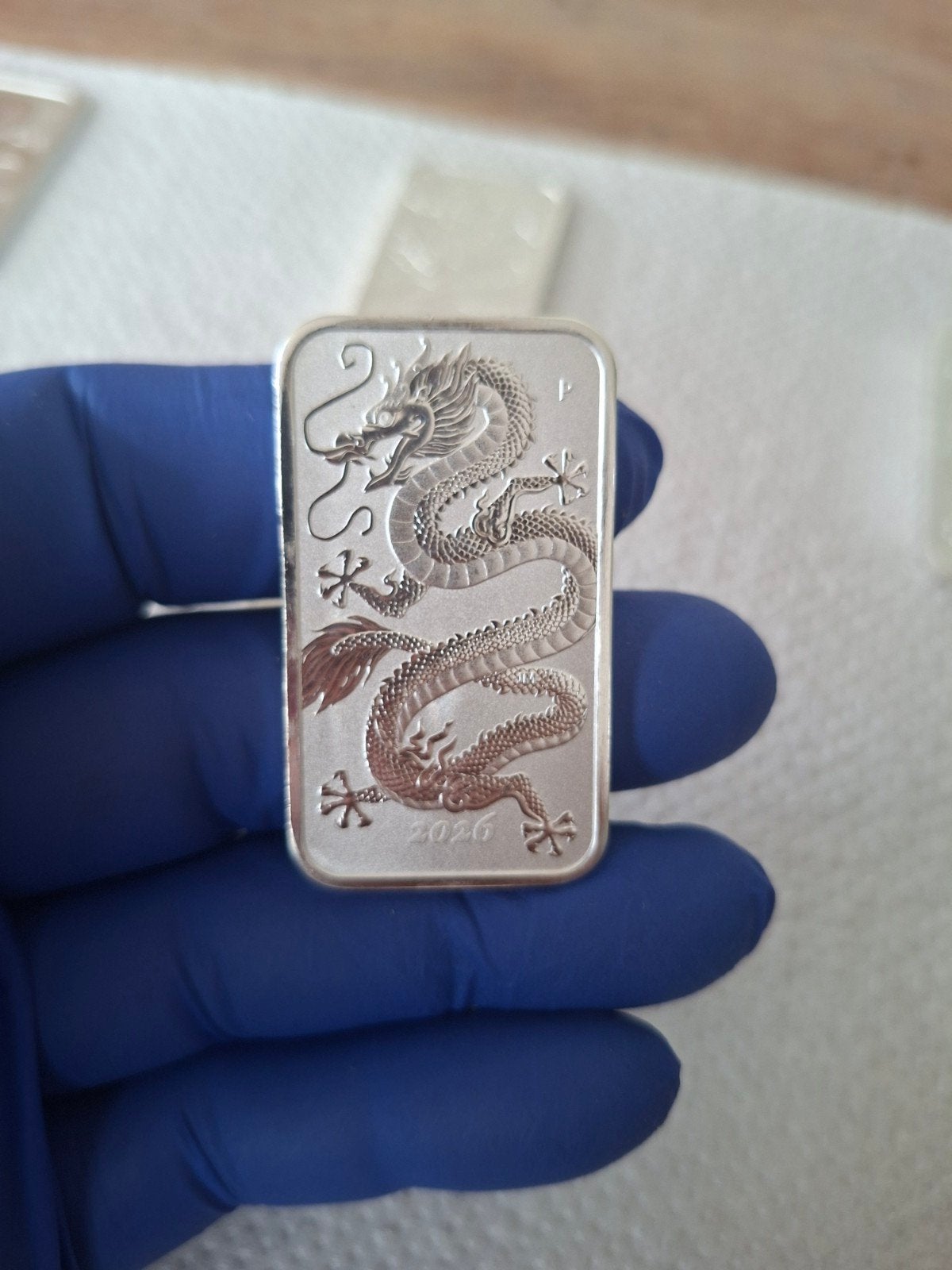 rectangle dragon 2026 muntbaar 1oz zilver, Bijoux, Sacs & Beauté, Boutons de manchette, Envoi, Argent