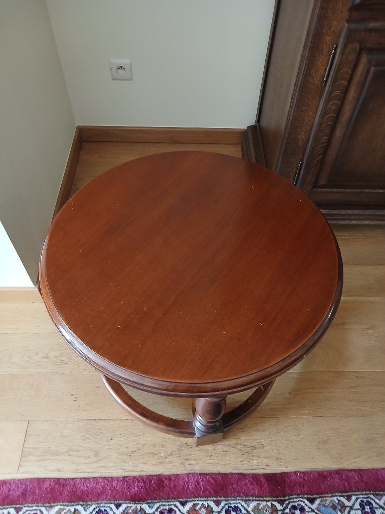 Rond houten tafeltje, Gebruikt, Klassiek, Rond, 75 cm of meer
