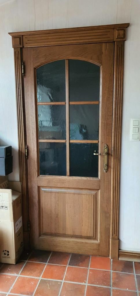 Stijlvolle massieve eiken deuren, Doe-het-zelf en Bouw, Ophalen, Glas