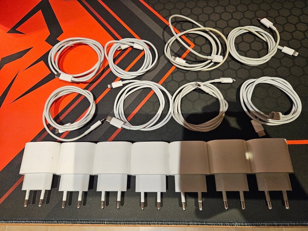 7x Apple 20W Adapter + 8x Apple usb-c naar lightning kabels, Télécoms, Enlèvement ou Envoi, USB-C, Apple, Adaptateur