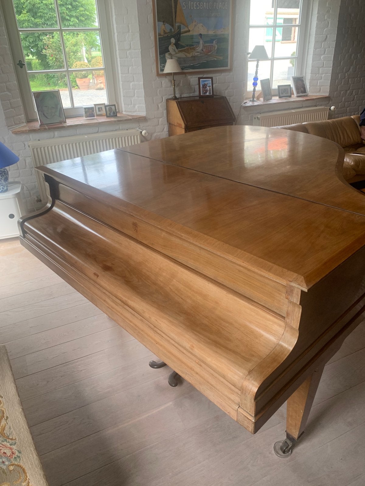 Piano PLEYEL, Musique & Instruments, Brillant, Comme neuf, Brun, Enlèvement