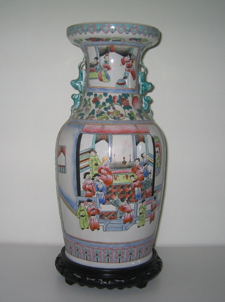 Chinese porseleinen vaas - Famille Rose  -  717 B, Antiek en Kunst, Ophalen