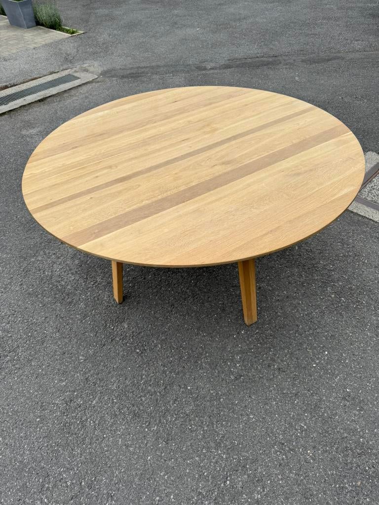 Ronde tafel - massief EIK, Ophalen, Zo goed als nieuw