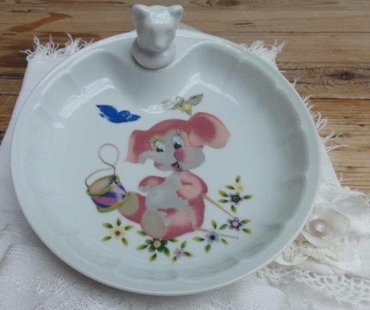 Vintage Frans warmhoud bordje met olifant, Limoges porselein, Enlèvement ou Envoi