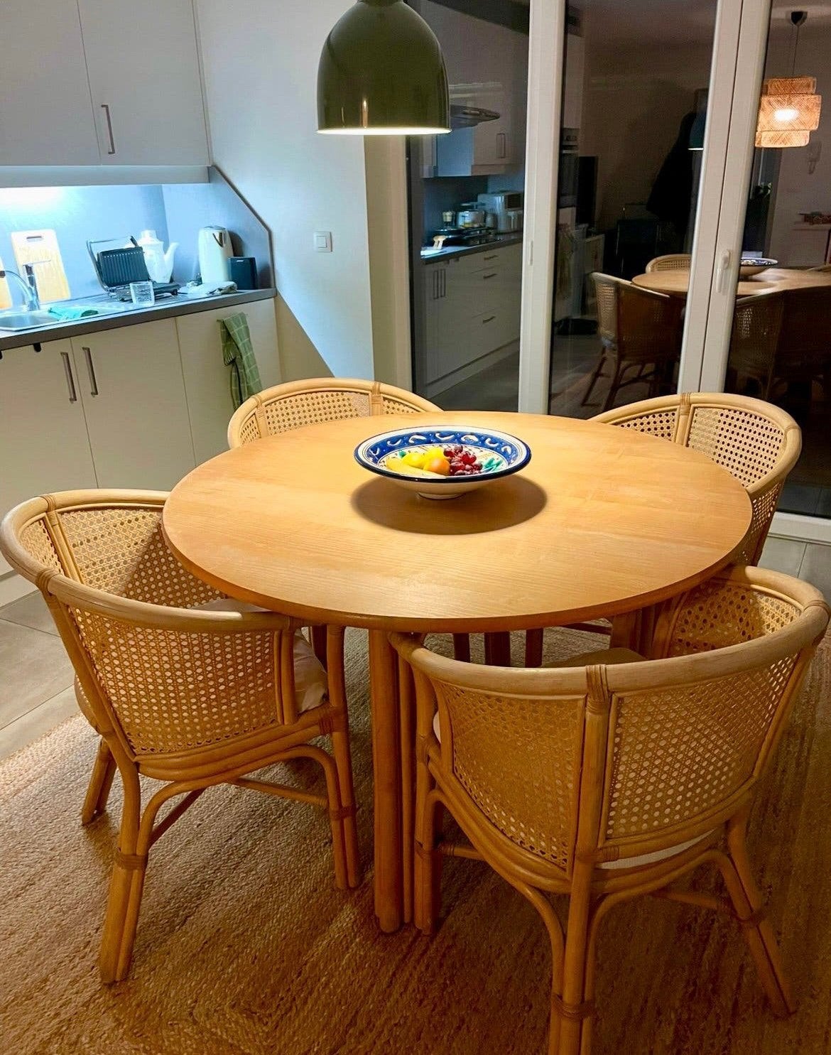 4 rotan eetkamerstoelen, Ophalen