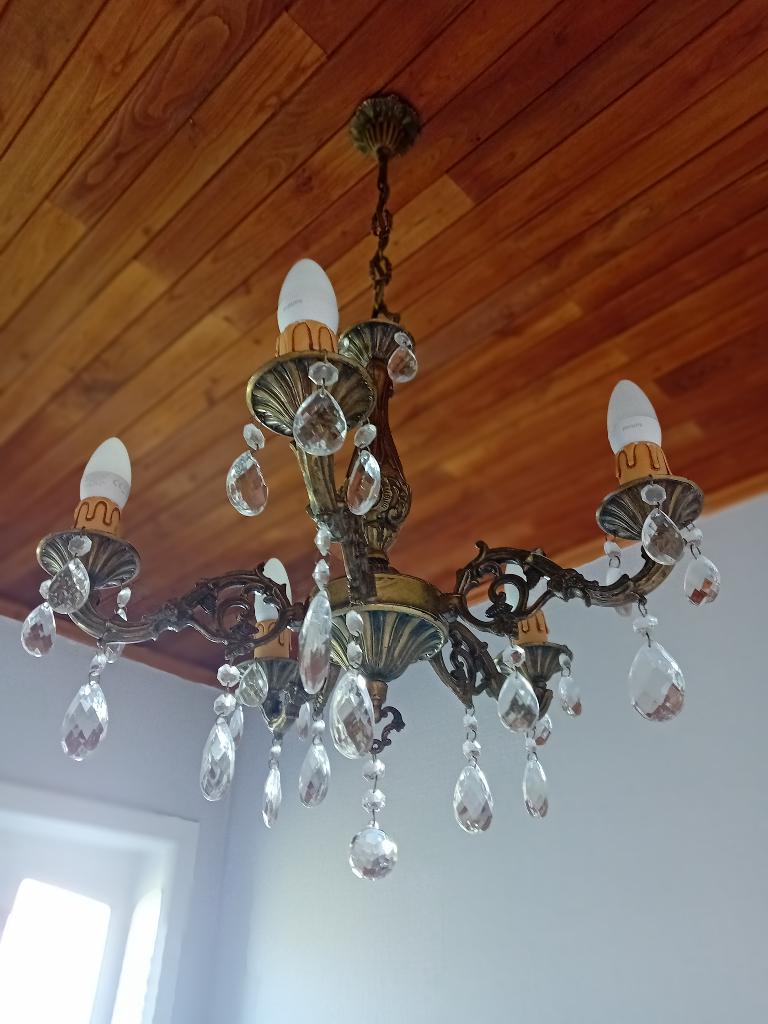 Zilverkleurige kroonluchter, Ophalen, Zo goed als nieuw, Glas, Klassiek