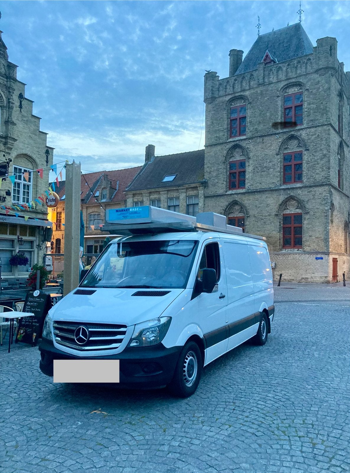 Mercedes Sprinter Marktwagen / bestelwagen met Marketbase, Stof, Euro 6, Wit, Mercedes-Benz