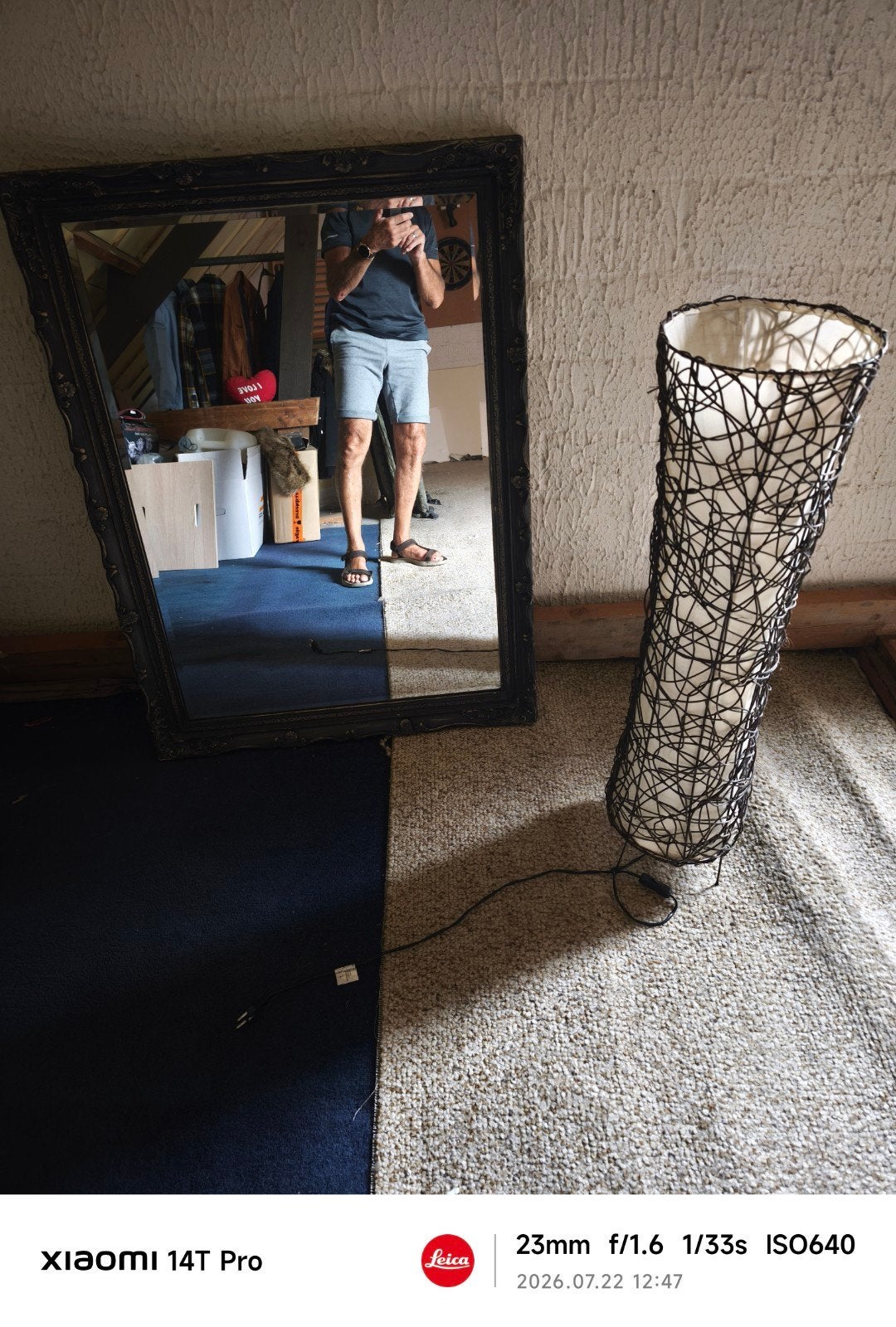 Spiegel staande lamp, Ophalen