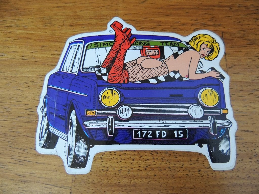 simca 1100 pin up sexy nude sticker, Verzamelen, Stickers, Ophalen of Verzenden, Zo goed als nieuw