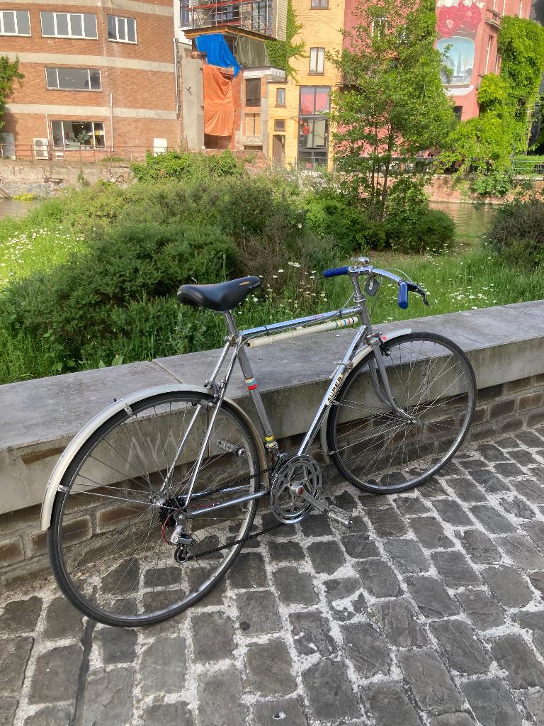 vintage fiets chrome&blauw, Fietsen en Brommers, 47 tot 51 cm, Ophalen, Velgrem, Overige merken