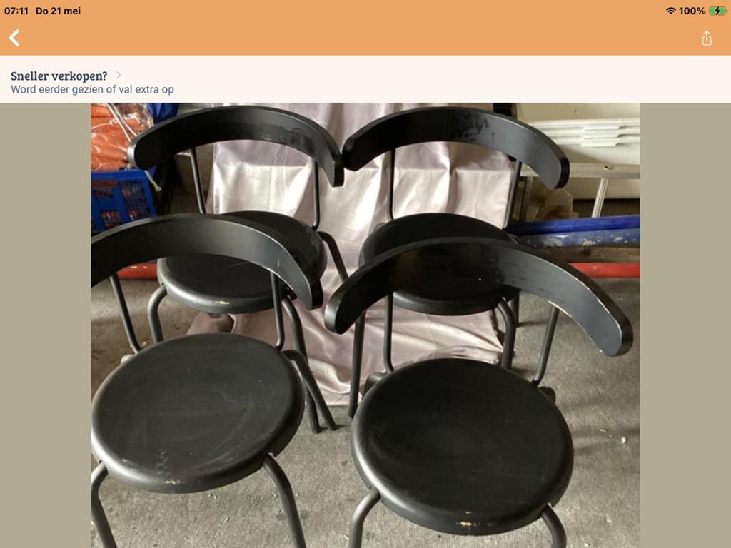 Yngvar 4 zwarte stoelen van Ikea …, Enlèvement, Comme neuf
