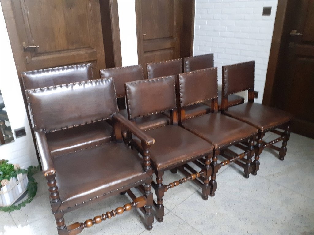 8 antieke solide eiken stoelen, Ophalen