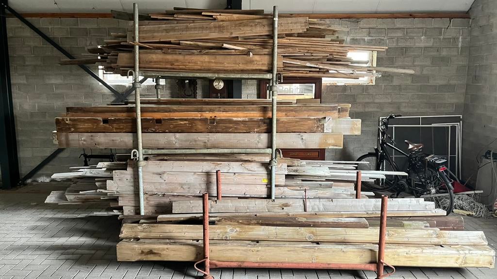 Partij houten balken tot 3,3m – droog en spijkervrij, 50 mm ou plus, 250 à 300 cm, Enlèvement, Utilisé