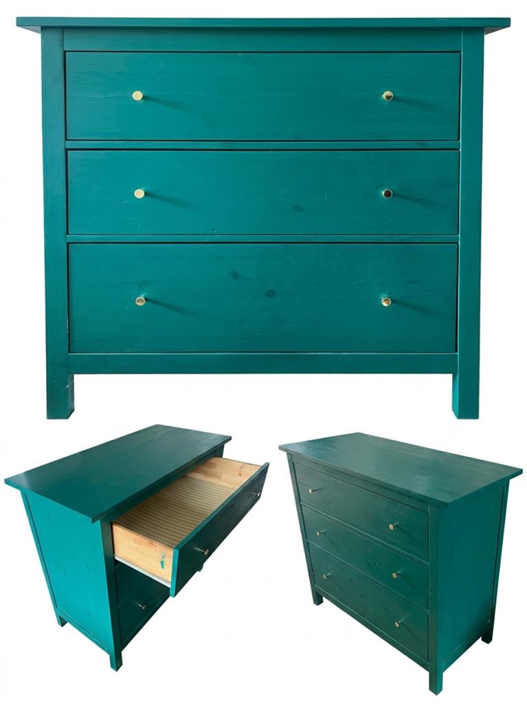 Emerald Groene Ladekast met Gouden Knoppen, Huis en Inrichting, Ophalen of Verzenden, Gebruikt