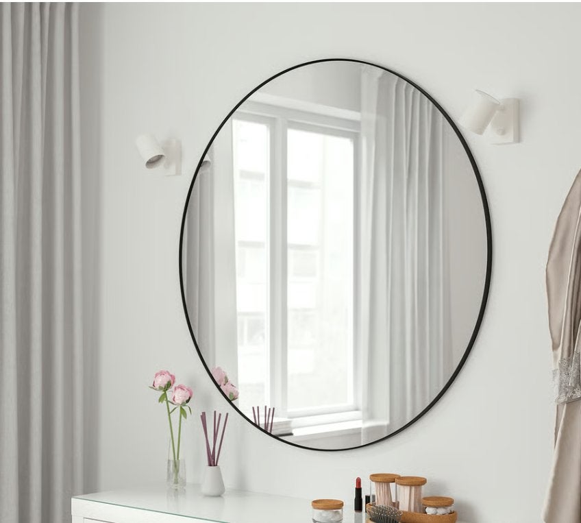 Ronde spiegel Lindbyn Ikea, Huis en Inrichting, Ophalen, Zo goed als nieuw, Rond