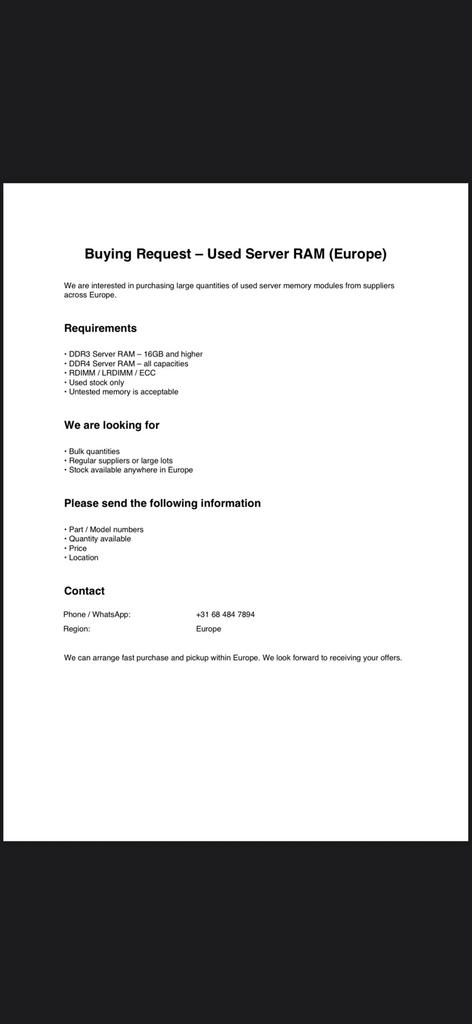 Gezocht, Ophalen, Gebruikt, Server, DDR4