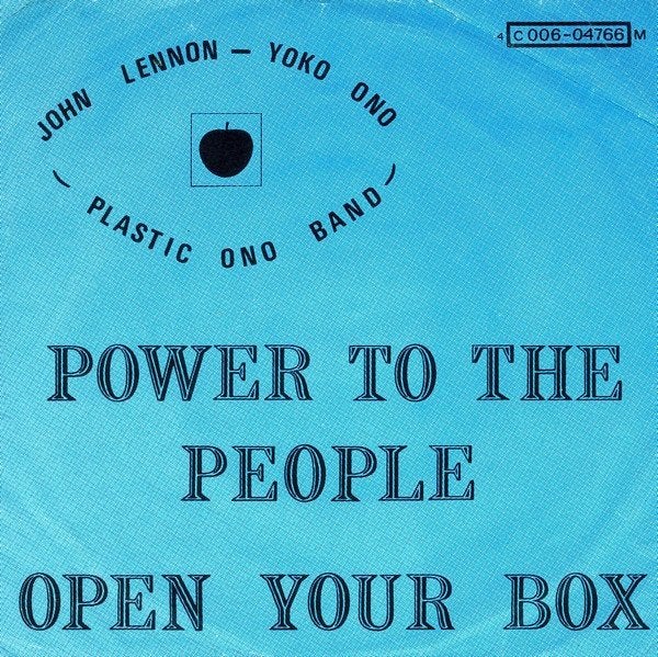 7" John Lennon / Yoko Ono  – Power To The People, Enlèvement ou Envoi, 7 inch, Utilisé, Rock et Metal
