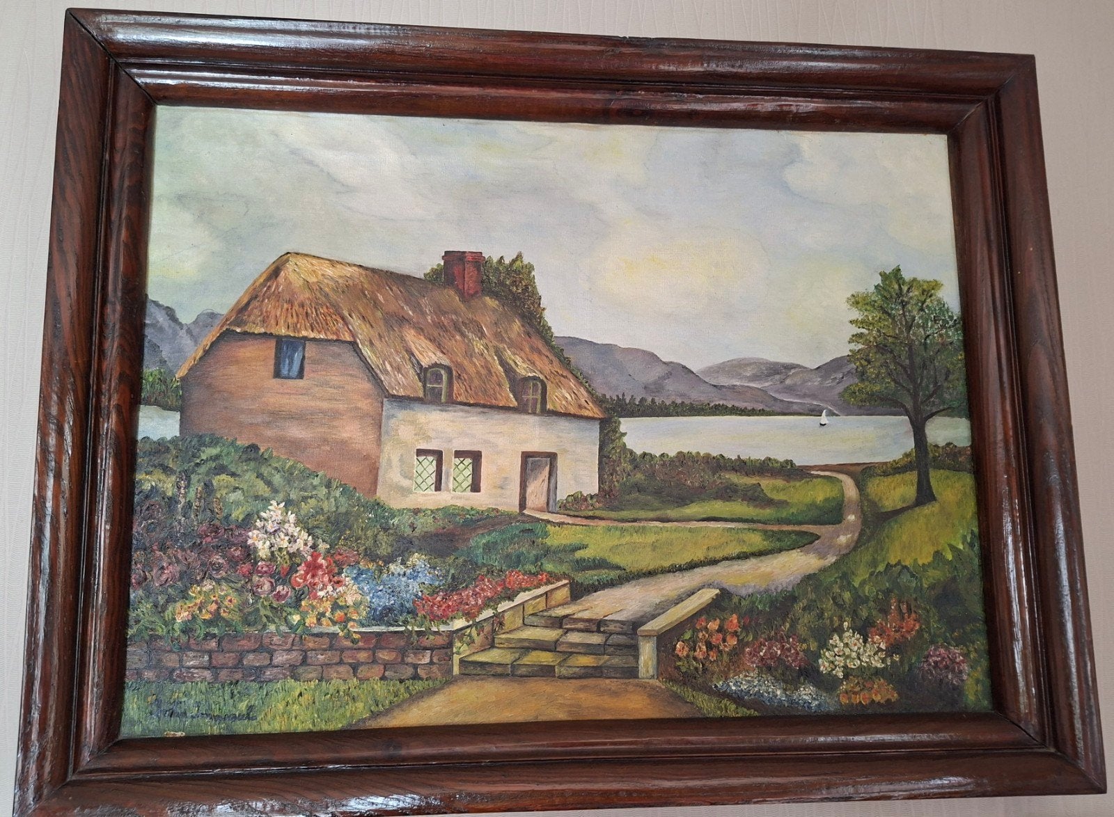 Prachtig Olieverfschilderij–Frans Van Immerseel–Landschap, Doek, Ophalen of Verzenden, Olieverf, Vintage