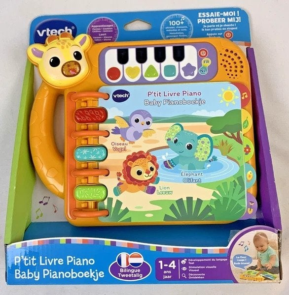 Livre interactif VTech Baby Piano Book, nouveau livre en deu, Envoi, Comme neuf, 6 mois à 2 ans