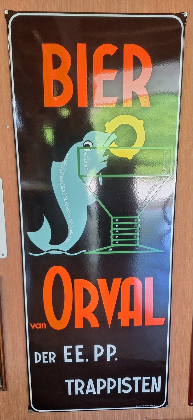 Orval emaille bord, Verzamelen, Merken en Reclamevoorwerpen, Ophalen