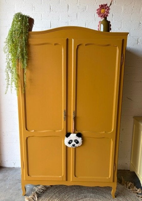 Vintage antiek meidenkast,kledingkast restyled, Met deur(en), 100 tot 150 cm, Zo goed als nieuw, 150 tot 200 cm