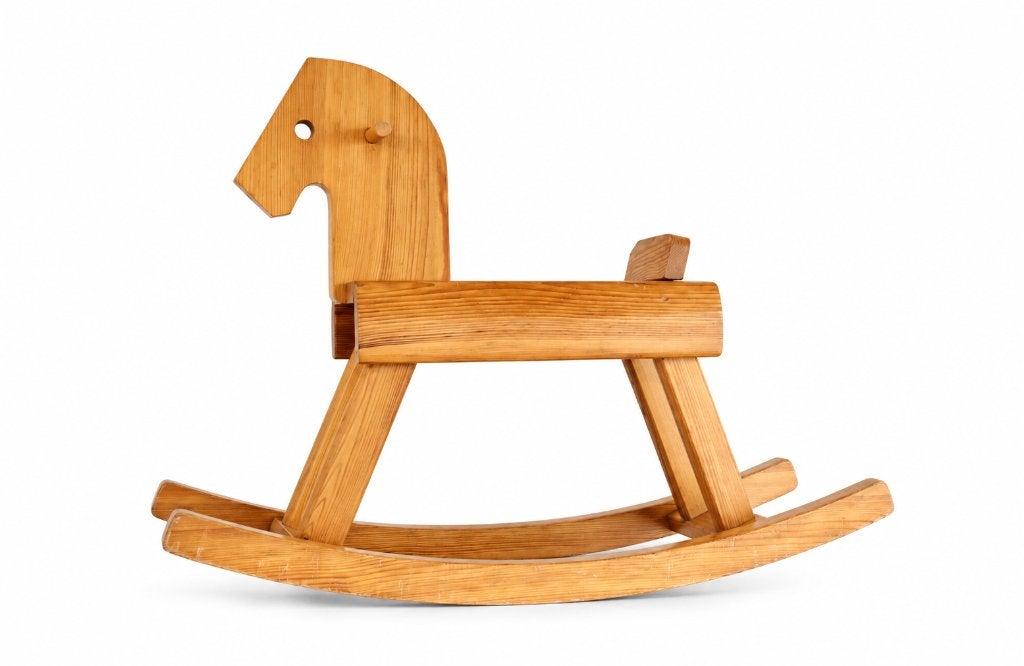 Groot houten vintage schommelpaard jaren 70, Ophalen, Gebruikt