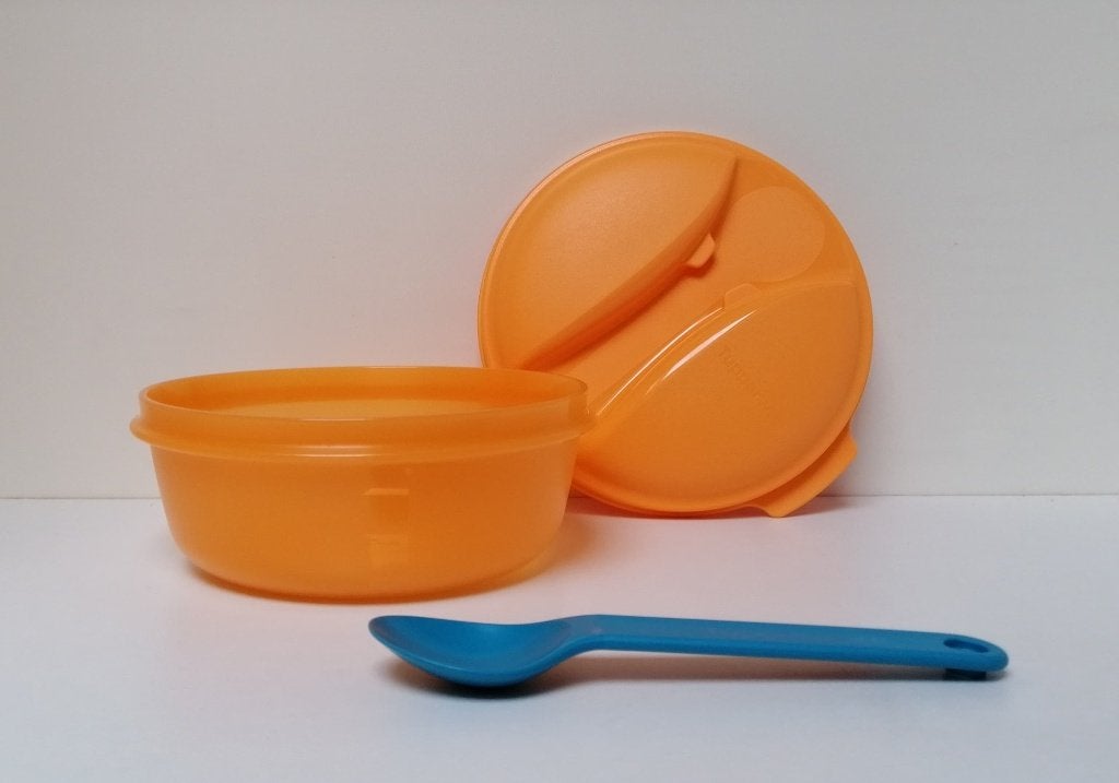 Tupperware™ « Fruit Party - boite ronde » 630 ml - orange, Neuf, Enlèvement ou Envoi, Compatible lave-vaisselle, Orange
