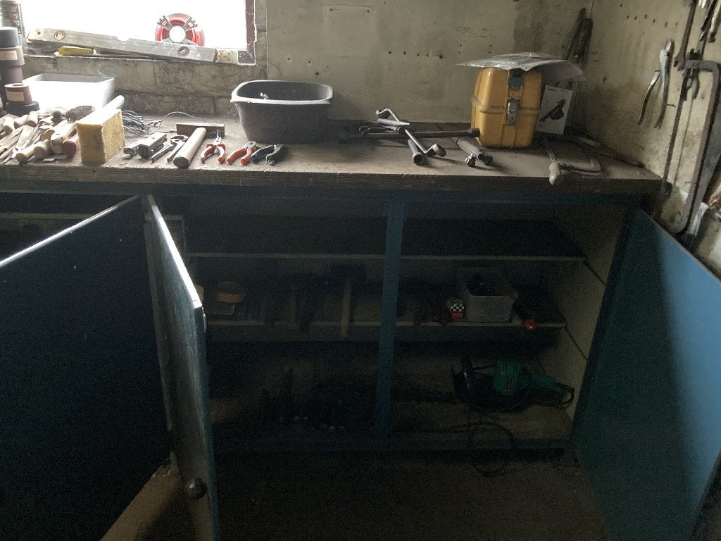 werkbank, Doe-het-zelf en Bouw, Ophalen, Gebruikt, 170 cm of meer, Bankschroef