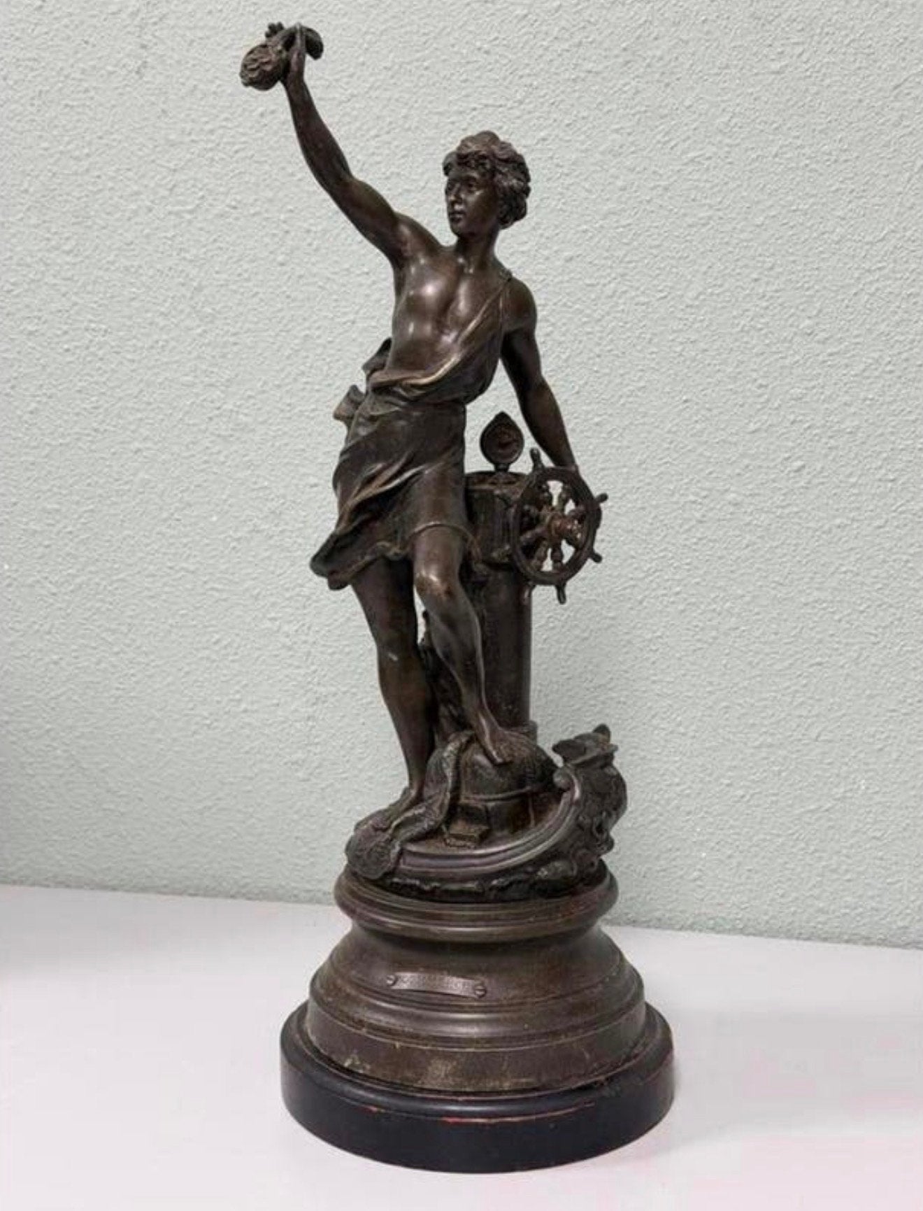 Zeldzaam antiek beeld “Commerce” Charles Octave Levy 1820-99, Antiek en Kunst, Gemerkt, Art nouveau, Beeld, Bruin