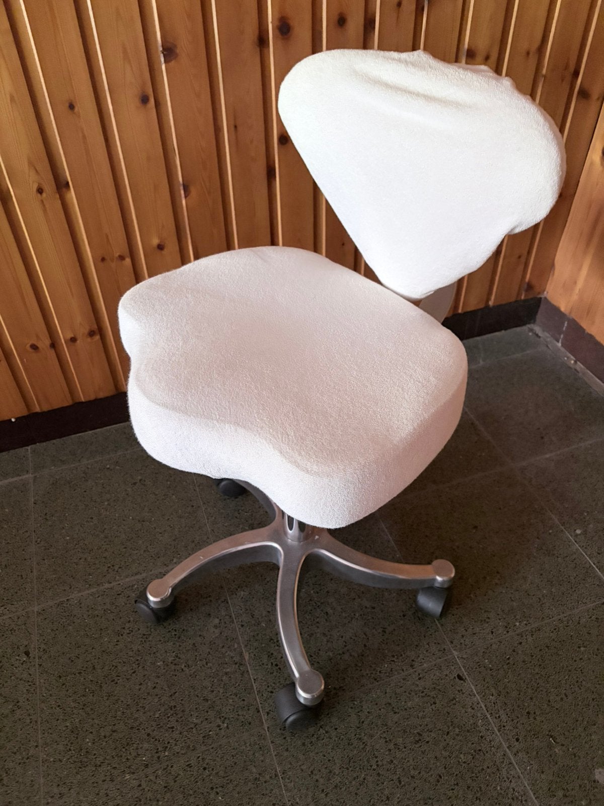 Verstelbare witte stoel voor schoonheidssalon, Ophalen, Zo goed als nieuw