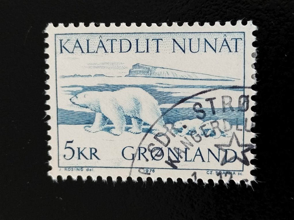 Groenland 1976 - wilde dieren - ijsbeer, Verzenden, Denemarken, Gestempeld