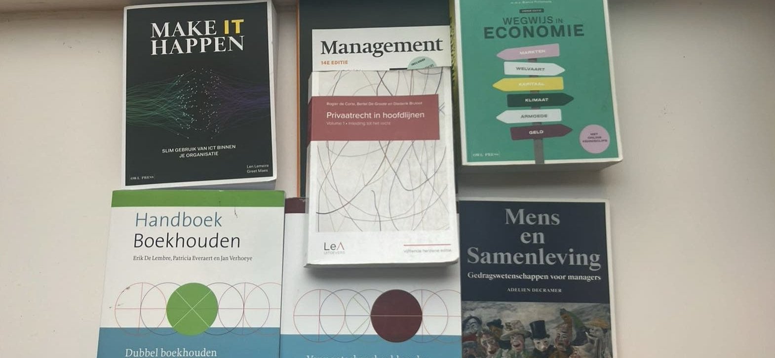 Handboeken Handelswetenschappen UGent 1e Bachelor te koop, Boeken, Ophalen, Gelezen, Hoger Onderwijs