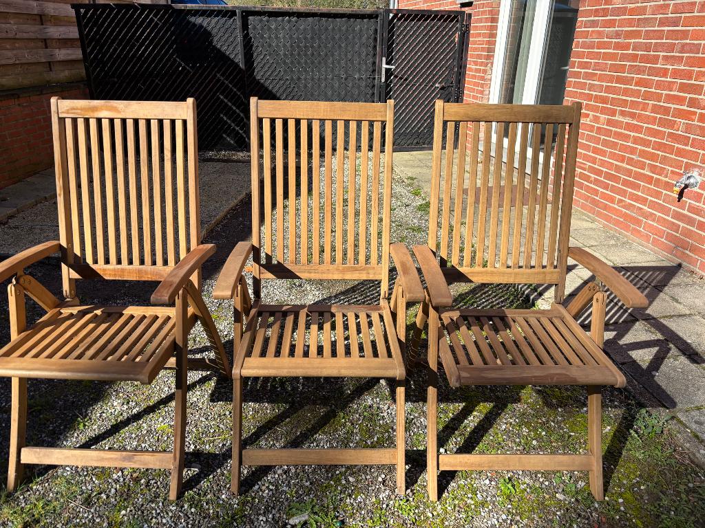 Terrasstoelen, Jardin & Terrasse, Chaises de jardin, Enlèvement, Utilisé, Bois, Ajustable