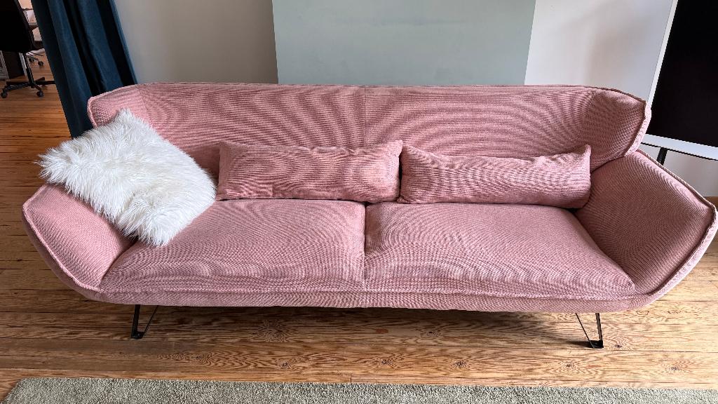 Roze sofa in goede staat, Ophalen, Gebruikt, 150 tot 200 cm, Driepersoons