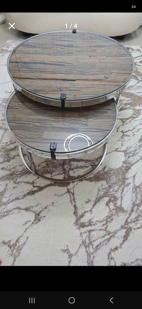 salon tafels, Rond, Chêne, 50 à 100 cm, Comme neuf