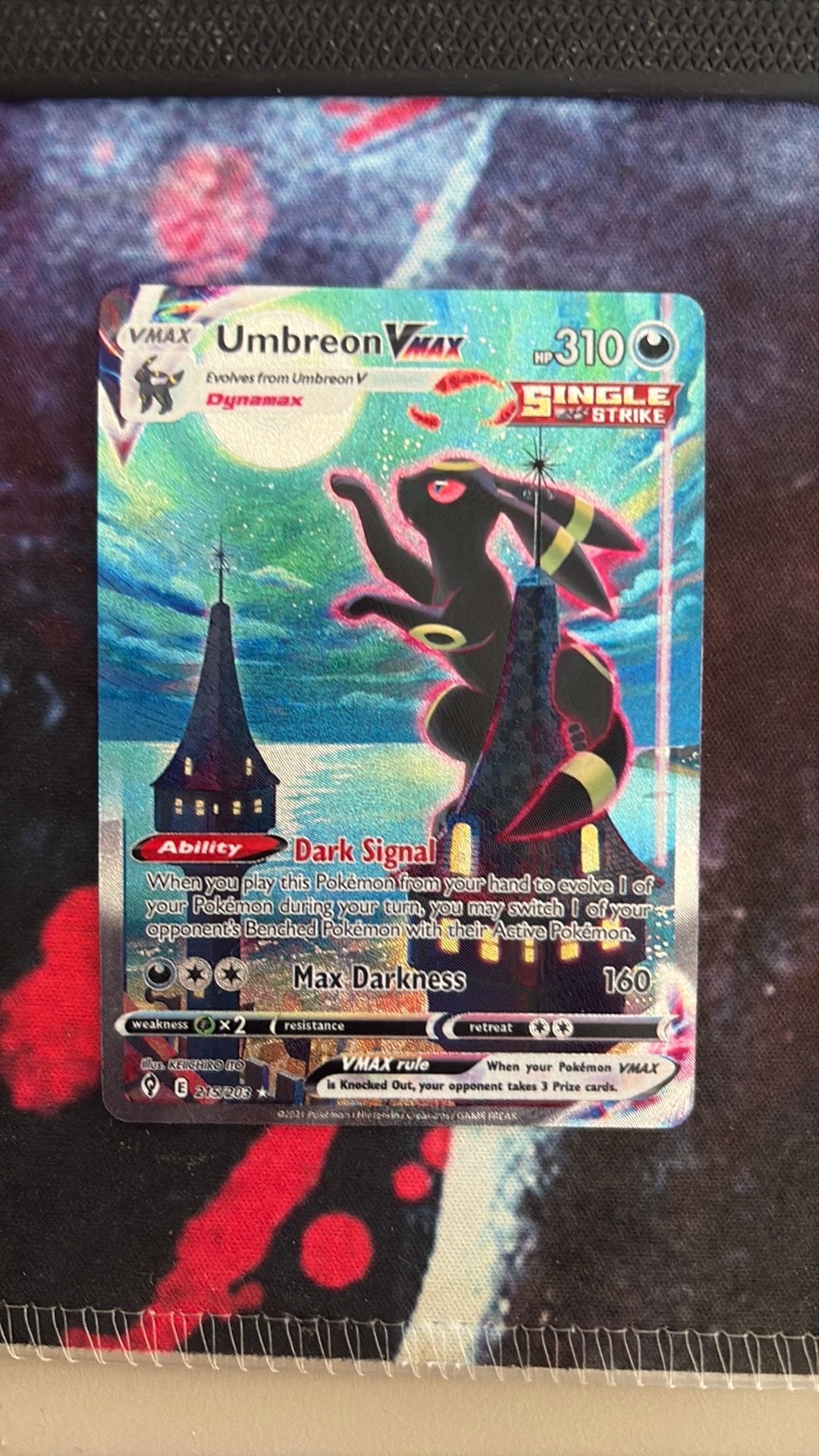 Umbreon vmax evolving skies, Hobby en Vrije tijd, Verzamelkaartspellen | Pokémon, Verzenden, Zo goed als nieuw