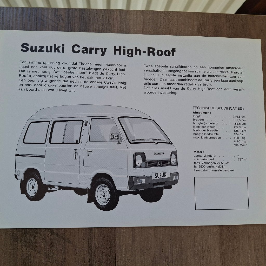 SUZUKI Carry High Roof, Enlèvement ou Envoi, Neuf, Autres marques